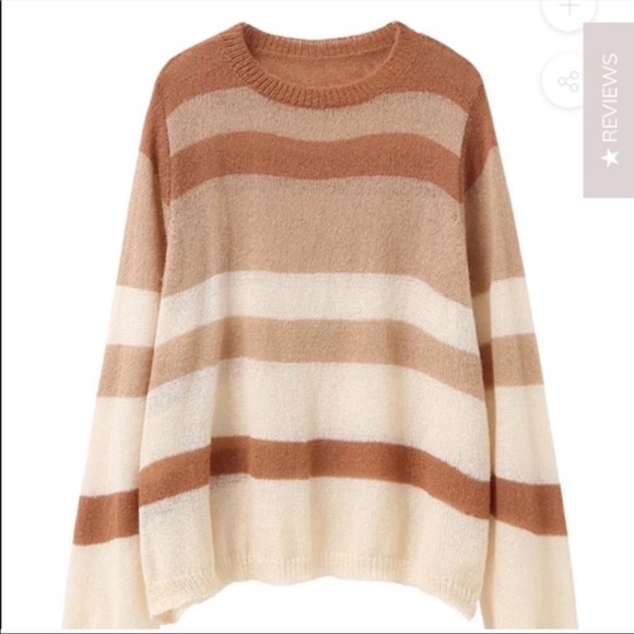 Goodnight Macaroon Neutral Striped Sweater, One size, Fits a size XS-M - Picture 2 of 6